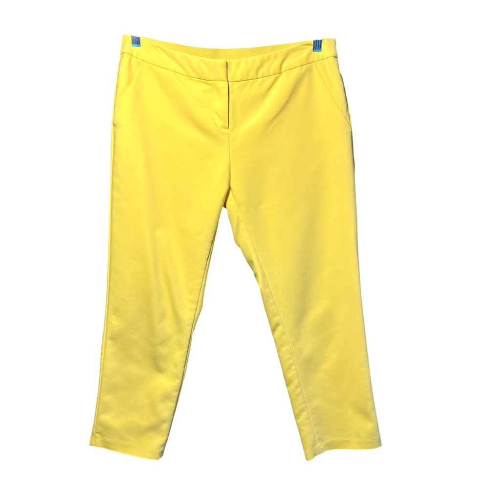 Amanda + Chelsea Yellow Stretch Cotton Blend‎ Dress Pants Trousers Size 8